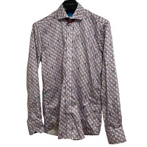 Claudio Lugli Cotton Button Down Long Sleeve Oxford Shirt w/ Golf Print M 39-40